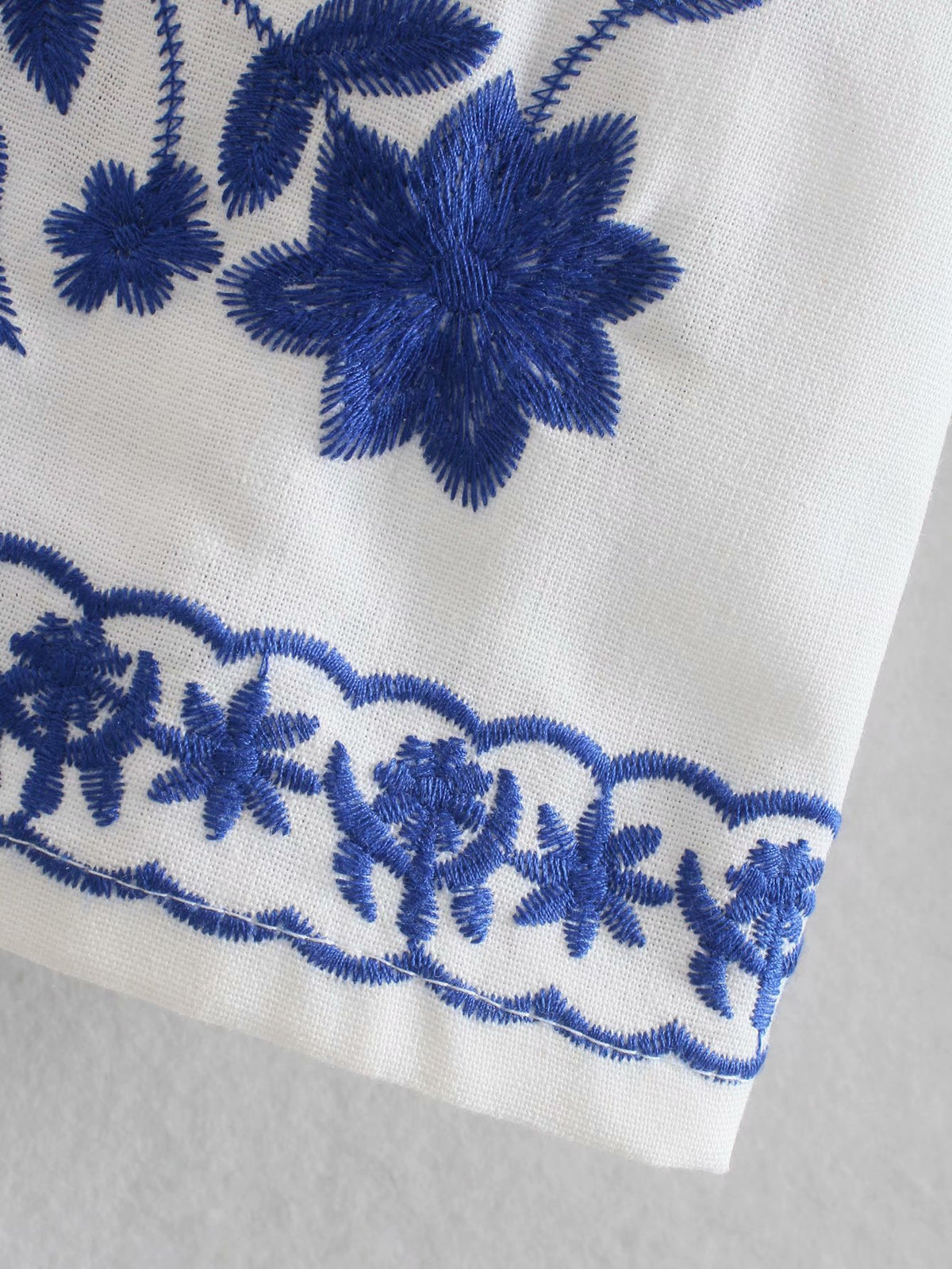 Single-breasted Floral Embroidery Shirts Cardigans