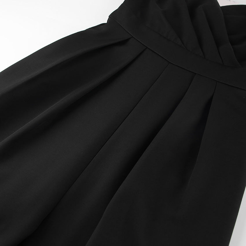 Party Backless Pocket Zipper Wide-leg Jumpsuits
