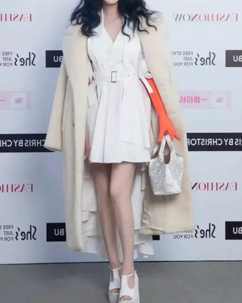 Pile Collar Double Breasted Thicken Fur Lambswool Outerwear
