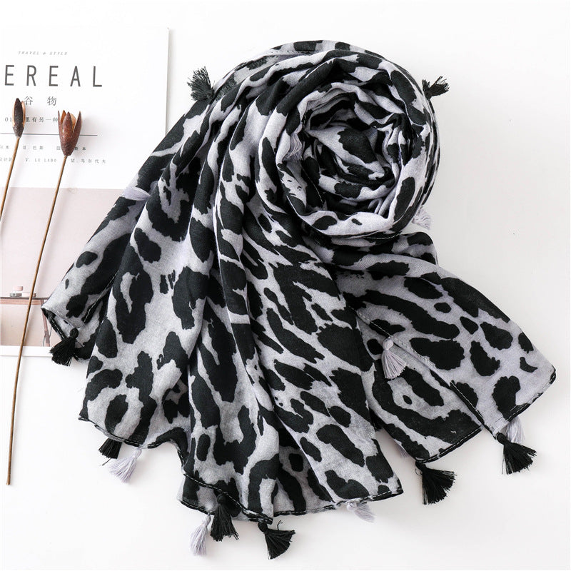 Leopard Print Infinity Long Scarf Wrap Shawl for Women Ladies Girls- 4 Colors
