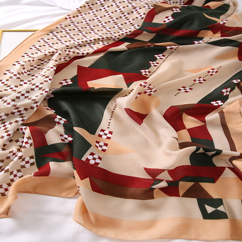 Elegant Fashion Rosette Bow-knot Cotton Scarf Shawl Wrap for Women Ladies Girls 90x180