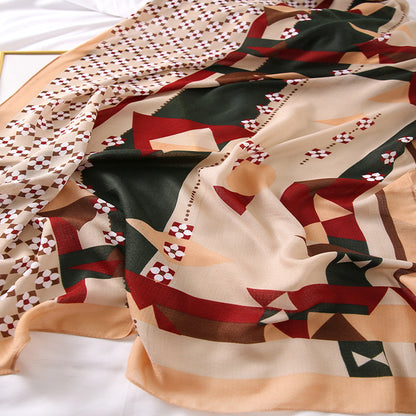 Elegant Fashion Rosette Bow-knot Cotton Scarf Shawl Wrap for Women Ladies Girls 90x180