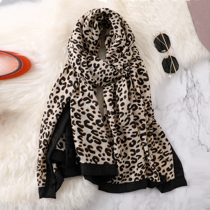 Fashion Leapord Warm Cotton Scarf Shawl Wrap for Women Ladies Girls 90x180