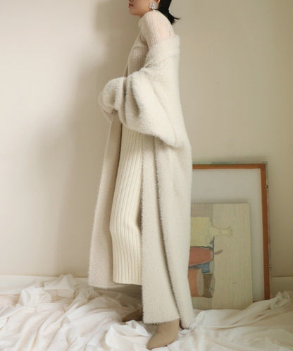 Comfy Elegant Lantern Sleeve Knitting Cardigan