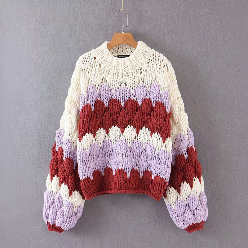 Women‘s Oversized Coarse Wool Sweater