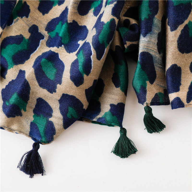 Leopard Print Infinity Long Scarf Wrap Shawl for Women Ladies Girls- 4 Colors