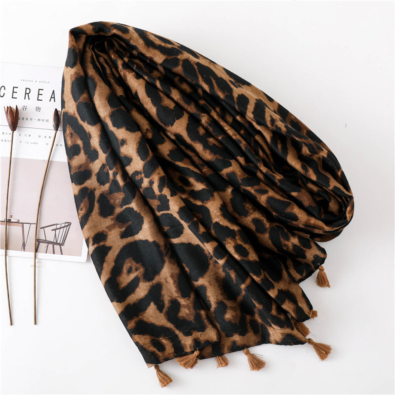 Leopard Print Infinity Long Scarf Wrap Shawl for Women Ladies Girls- 4 Colors
