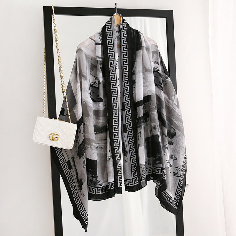Elegant Fashion Rosette Bow-knot Cotton Scarf Shawl Wrap for Women Ladies Girls 90x180