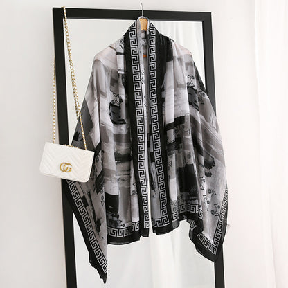 Elegant Fashion Rosette Bow-knot Cotton Scarf Shawl Wrap for Women Ladies Girls 90x180