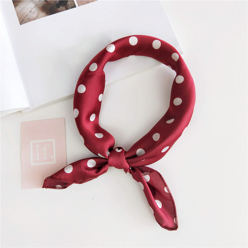 Floral Print Silk Small Square Scarf for Women - 40 Colors