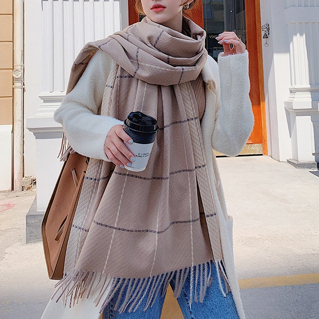 Warm Scarf Cashmere Thick Shawl Wrap for Women Ladies Girls 70x200
