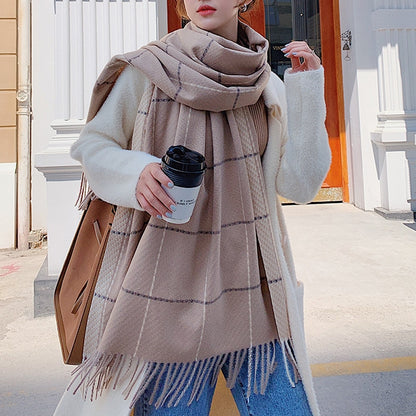 Warm Scarf Cashmere Thick Shawl Wrap for Women Ladies Girls 70x200