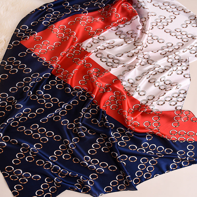 Fashion Contrast Long Silk Scarf Shawl Wrap for Women Ladies Girls 90x180