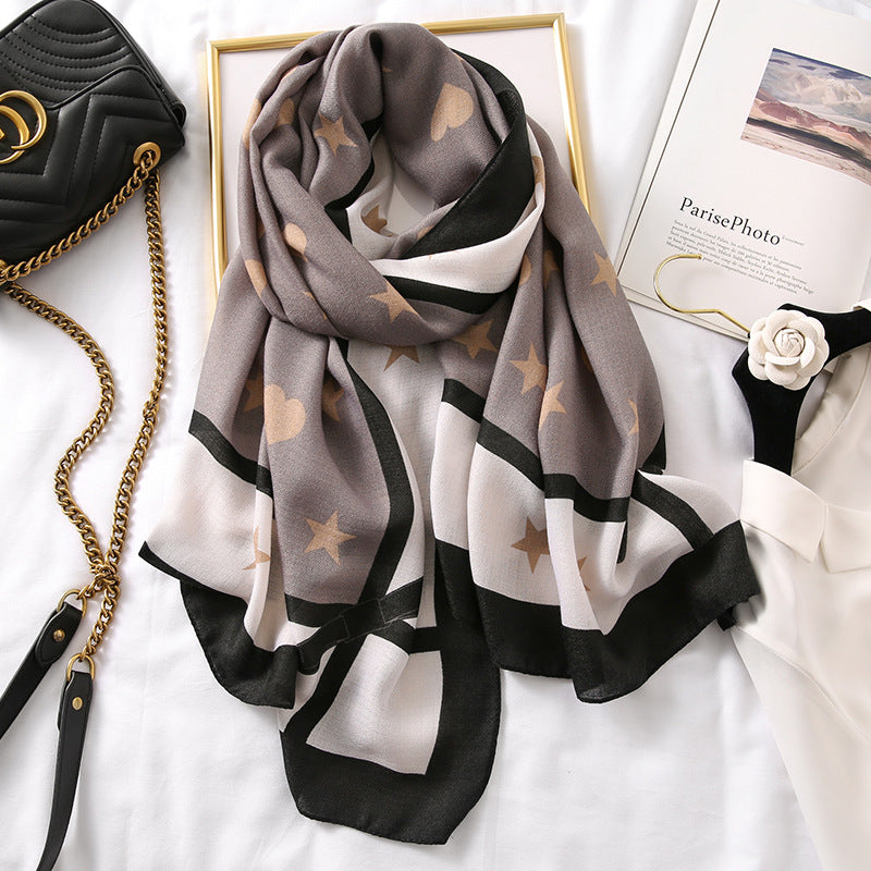 Elegant Fashion Rosette Bow-knot Cotton Scarf Shawl Wrap for Women Ladies Girls 90x180