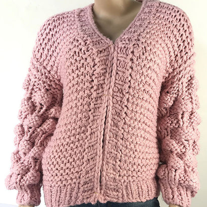 Women's Lantern Sleeve Cardigan Sweater