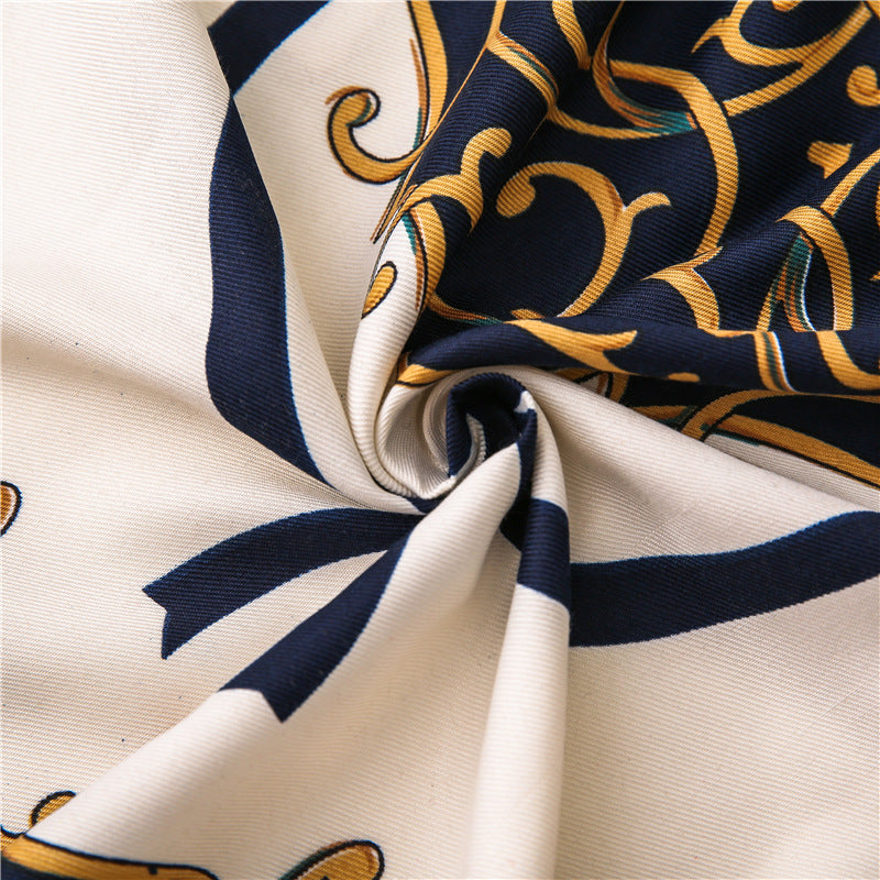 Tassel Printed Twill Scarf Shawl for Women Ladies Girls