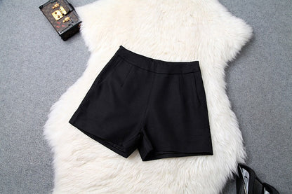 V-neck Suit Double Buckle Vest Shorts Blazers Two-piece Set