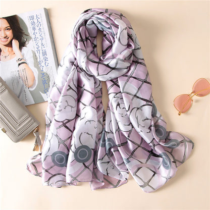 Vogue Silkly Scarf for Women Lightweight Classical Shawl Wraps Holiday Scarf Gift Scarves Women