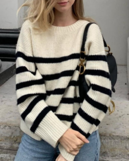 Horizontal Stripes Pit Striped Knit Sweater