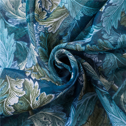 Ethnic Blue Tassel Printed Scarf Shawl for Women Ladies Girls