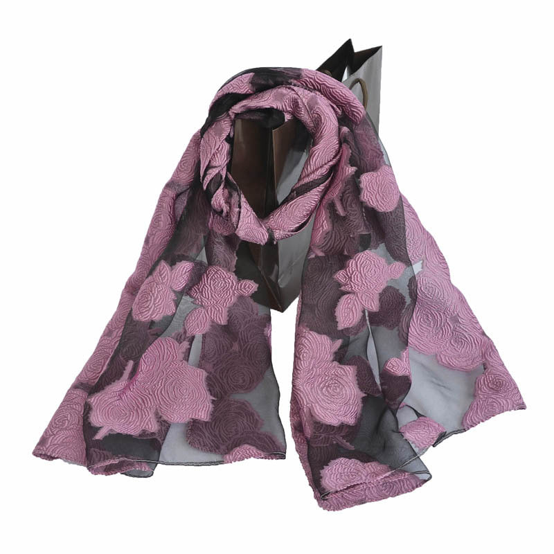 Ethnic Flower Print Long Scarf Shawl Fringed Scarves for Women Ladies Girls 70x180