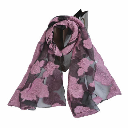 Ethnic Flower Print Long Scarf Shawl Fringed Scarves for Women Ladies Girls 70x180