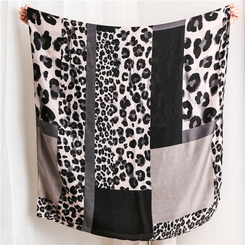 Leopard Printed Scarf Shawl for Women Ladies Girls