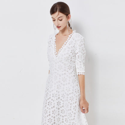Party Lace Floral Flower Embroidery Maxi Midi Dresses