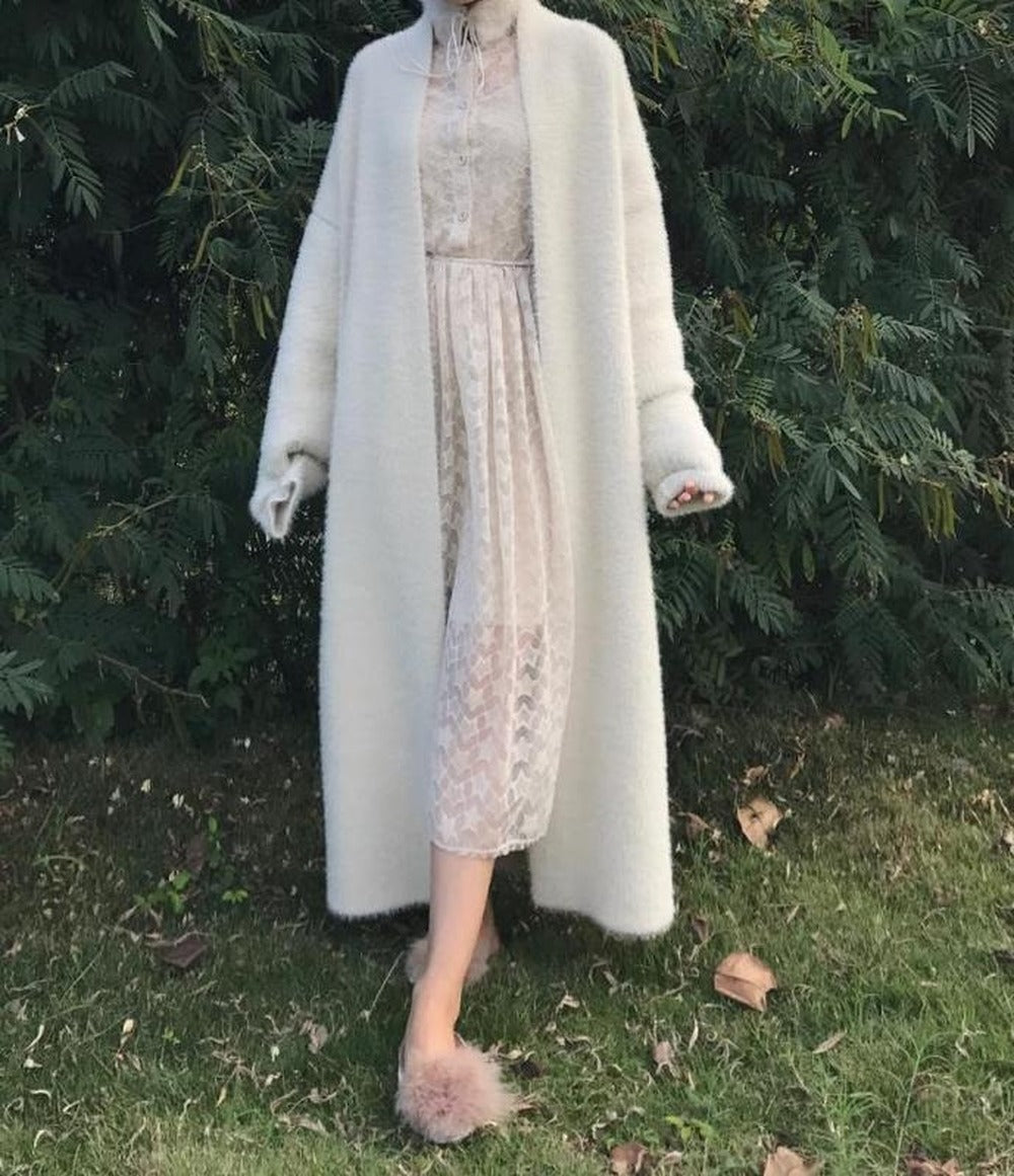 Comfy Elegant Lantern Sleeve Knitting Cardigan