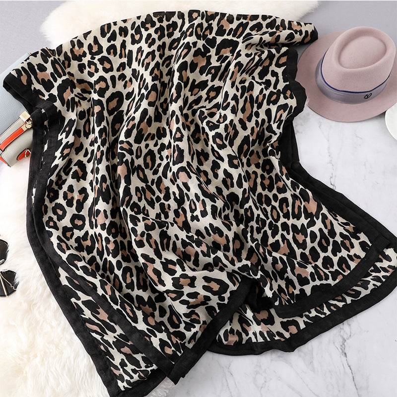 Fashion Leapord Warm Cotton Scarf Shawl Wrap for Women Ladies Girls 90x180