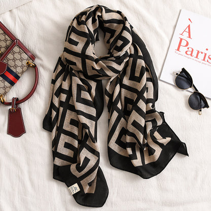 Letter Supre GG Casual Silkly Scarf for Women Long Scarves Women