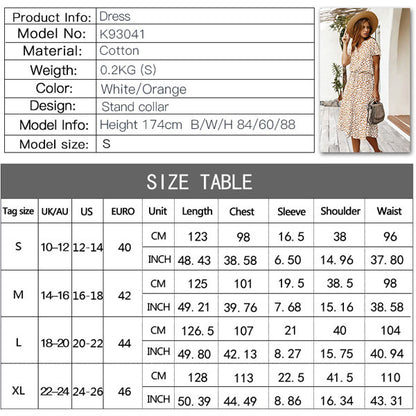 Casual Polka Dot Irregular Maxi Dress V-neck Short Sleeve