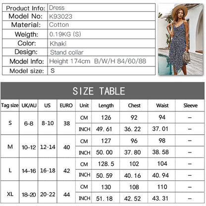 Suspenders Irregular Hem Polka Dot Maxi Dress