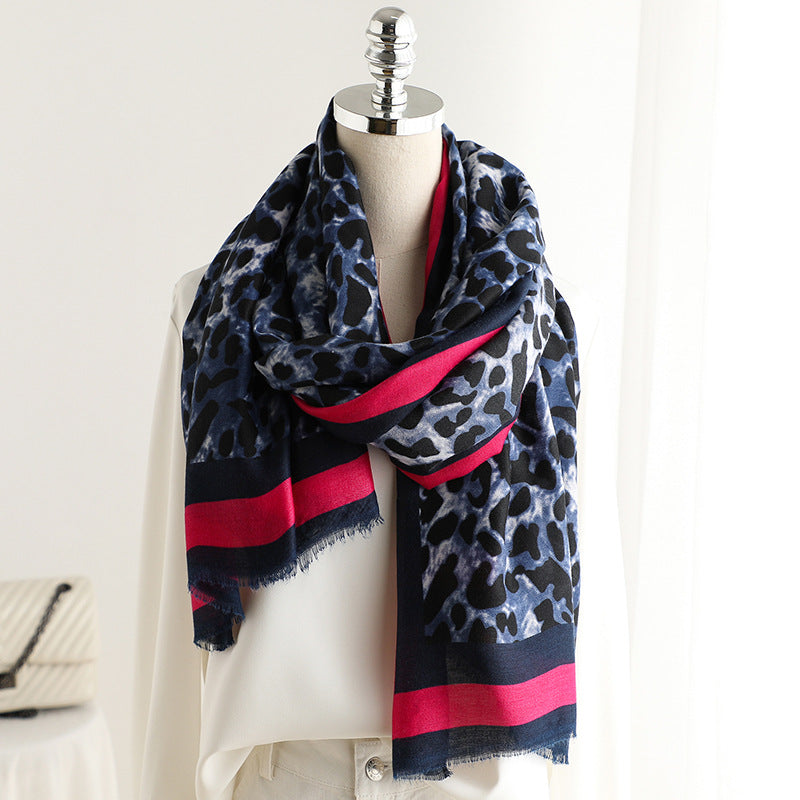 Fashion Leapord Warm Cotton Scarf Shawl Wrap for Women Ladies Girls 90x180