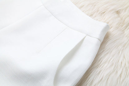 V-neck Suit Double Buckle Vest Shorts Blazers Two-piece Set