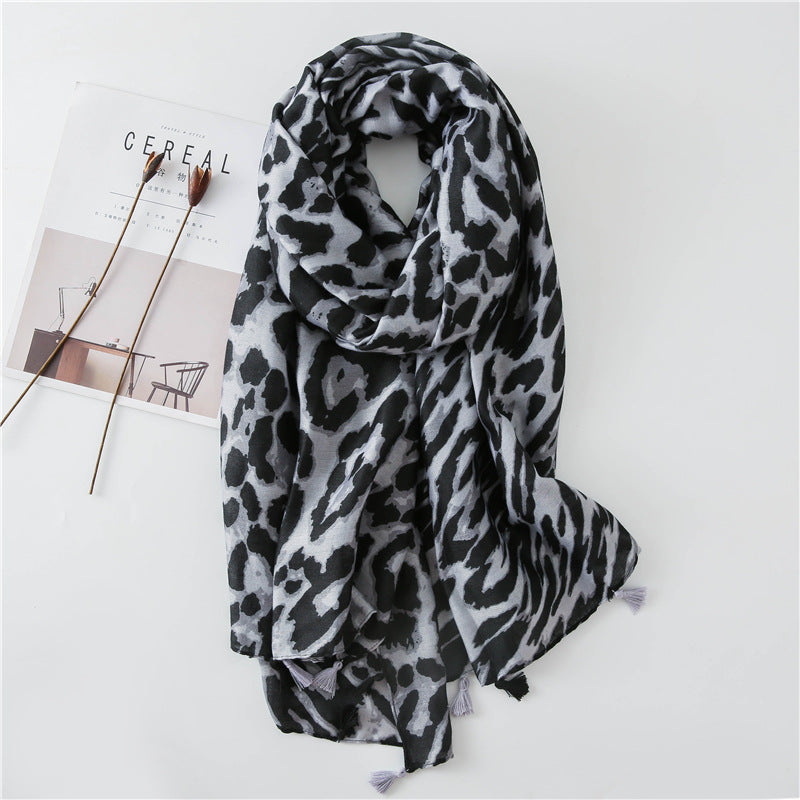 Leopard Print Infinity Long Scarf Wrap Shawl for Women Ladies Girls- 4 Colors