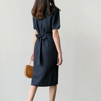 Cross Strap Split Short Sleeve Vacation Maxi Dresses