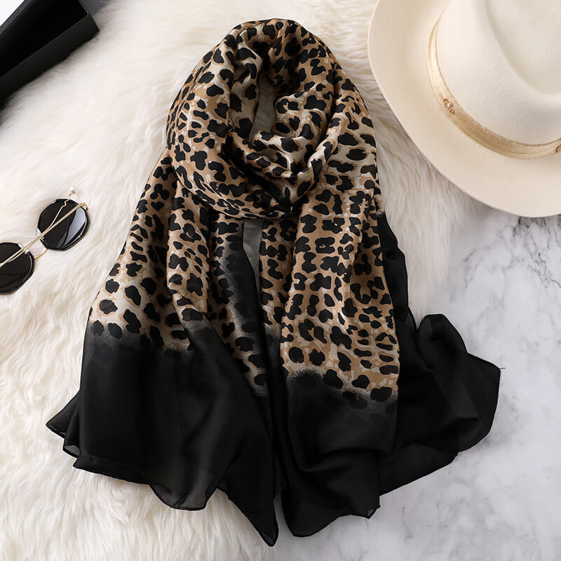 Plush Leopard Print Infinity Scarf for Women