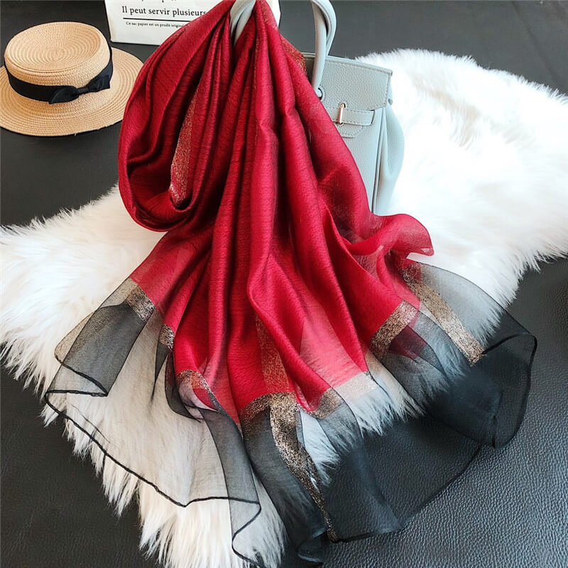 Lightweight Vogue Silkly Silk Scarf for Women Casual Scarves Women