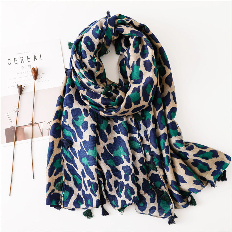 Leopard Print Infinity Long Scarf Wrap Shawl for Women Ladies Girls- 4 Colors