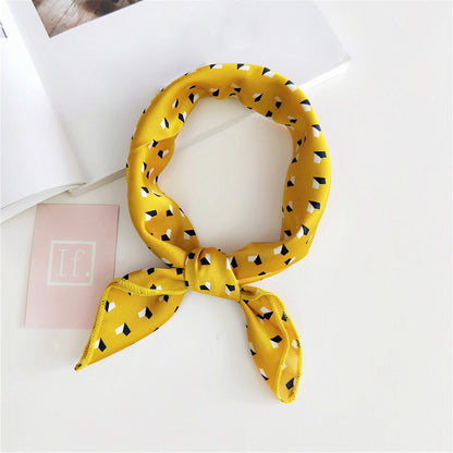 Floral Print Silk Small Square Scarf for Women - 40 Colors