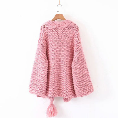 Women‘s Tassel Knitted Coat