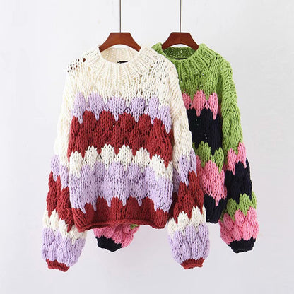 Women‘s Oversized Coarse Wool Sweater