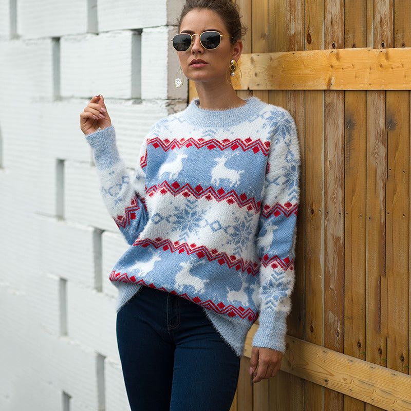 Christmas Snowflake Long Sleeve Sweater