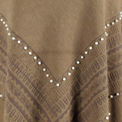 Tassel Fringed Pullover Bead Fur Collar Sweater Cloak Shawl Cape