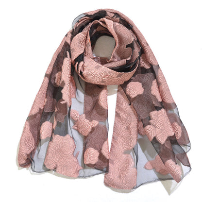 Ethnic Flower Print Long Scarf Shawl Fringed Scarves for Women Ladies Girls 70x180