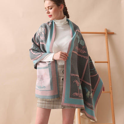 Tassel Casual Scarf for Women Thick Scarves