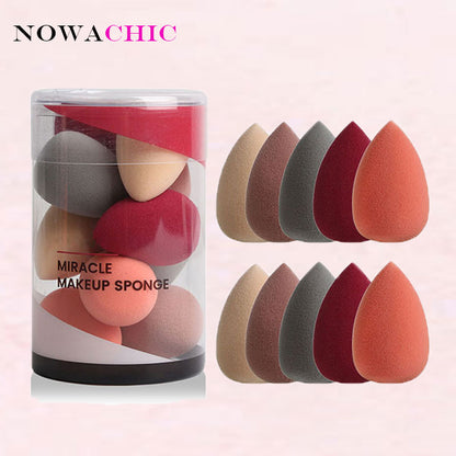 10pcs Mini Makeup Sponge Beauty Sponge Blender Set Foundation Blending Sponges