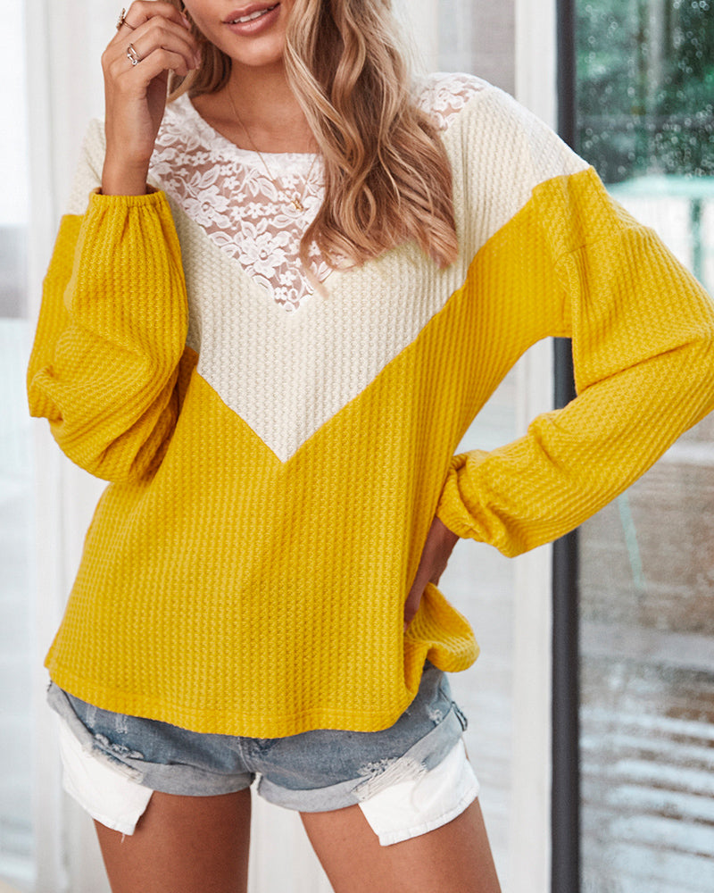 Lace Net Yarn Hollow Out Knit Sweater Tops