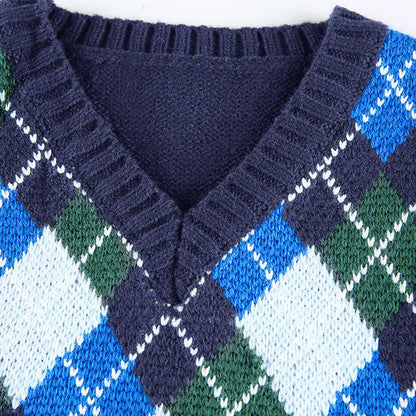 Sleeveless Lattice Knitting Short Vest Sweater